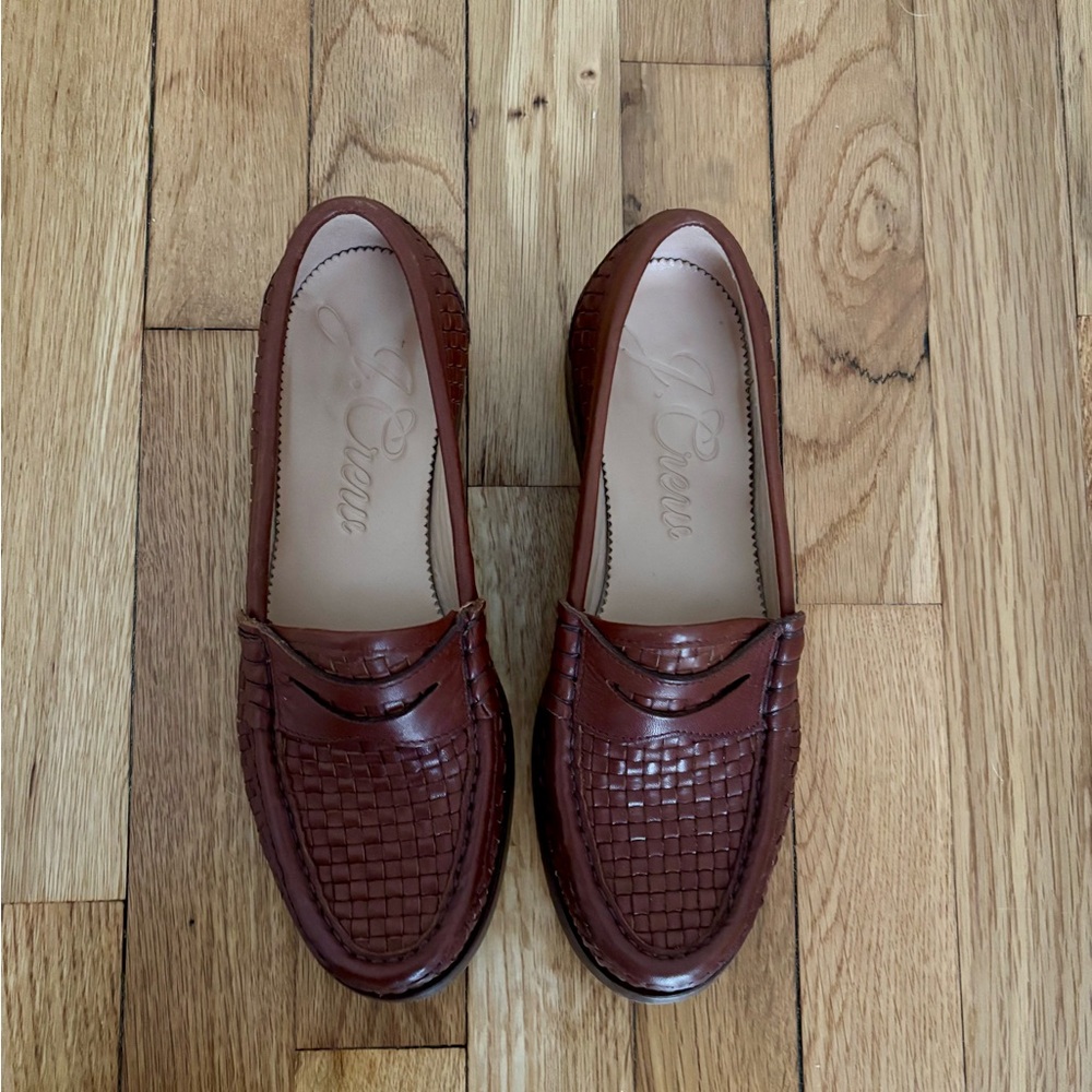 Jcrew Women’s Woven Leather Loafers